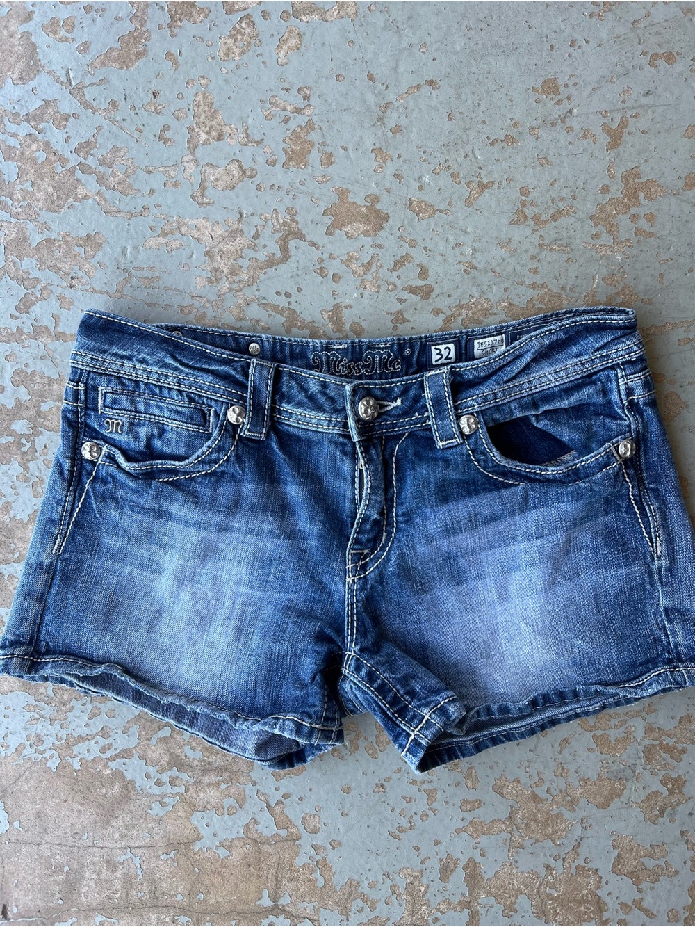 Miss Me Blue Faded Denim Women's Short Shorts